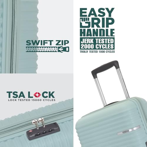 Image of American Tourister Liftoff+ | Small Size Cabin Trolley Bag (55 cm) for Travel | 360 8 Wheel Travel Luggage | Hard Case Polypropylene (PP) Suitcase | Mounted TSA Lock | Seafoam Blue