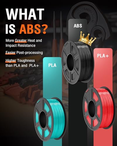 Image of SUNLU ABS Filament 1.75mm,Black,5kg | 3D Printer Filament,Highly Resistant Durable,Heat Resistance,Excellent Toughness,For 99% FDM 3D Printers.