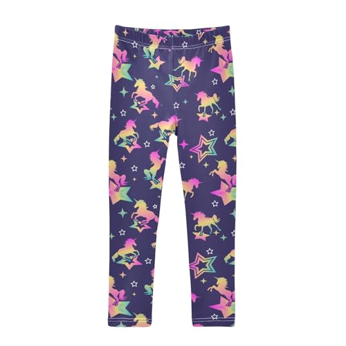 Girls Basic Leggings Baby Girls Pants Magic Unicorn Soft Footless Stretchy Tights Pants 4-10Y