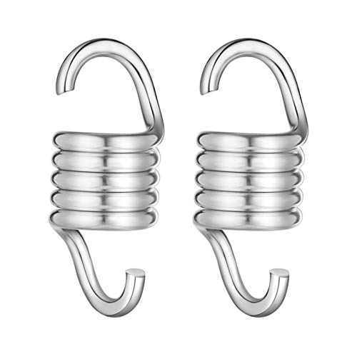 OWAYOTO Muelles oscilantes para porche, hamaca con resorte, bolsa de perforación de resorte, suspensión de resorte, gancho para montaje en techo, columpios de porche 2 unidades