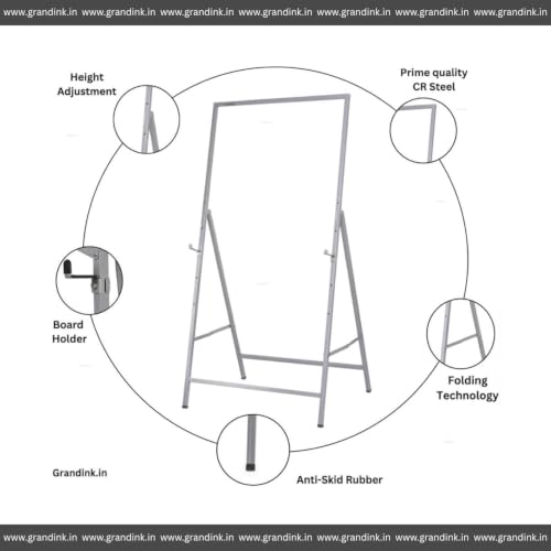 Image of Grandink 6 Feet Four Leg Metal Easel Stand for Whiteboard & Display