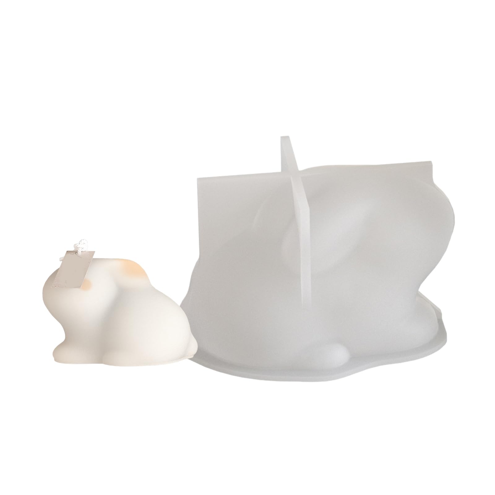 NEWFT Rabbits Shaped Candle Gypsum Mold Practical Aromatherapies Silicone Desktops Ornament Mold Home Decoration
