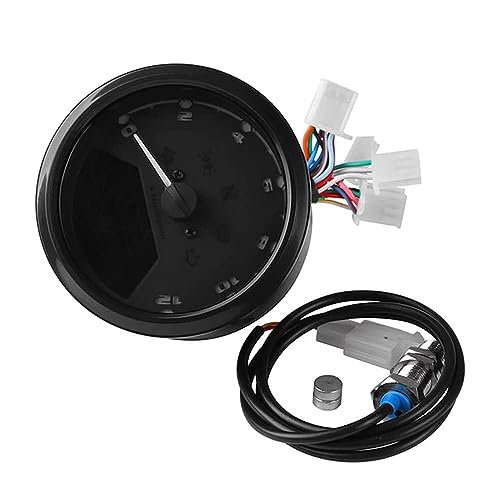 ANCLLO compteur kilométrique de moto universel LCD compteur de vitesse numérique jauges de tachymètre avec veilleuse adaptée à la moto 12V la plus...