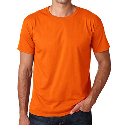 GKE Camiseta de Manga Corta para Hombre, Cuello Redondo, Camiseta de Estilo Deportivo Naranja XXL