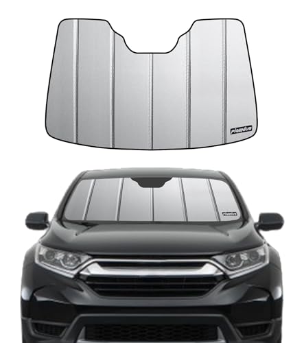 Pigenius Windshield Sunshade for Honda CR-V 2017-2022, Premium Grey Leather Finish