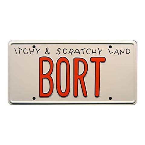 Celebrity Machines The Simpsons | BORT | Metal Stamped License Plate Cover