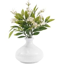 Radicaln Marble Flower Vase 5" Inches White Handmade Premium Flower Pot for Indoor Garden Decor, Home Office Style, Mothers Day Decoration, and Fresh or Artificial Flowers