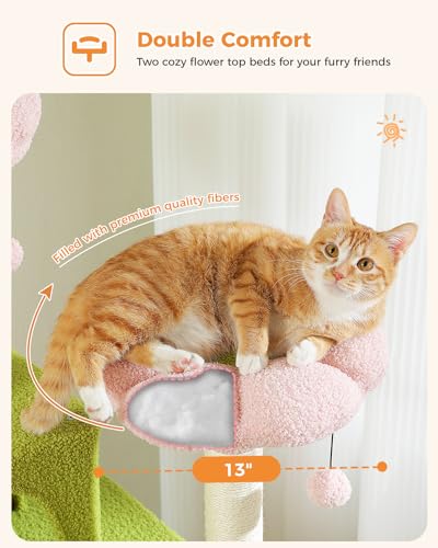 Arbol Para Gatos Multinivel De 70.9 Pulgadas Color Rosa miniatura 5