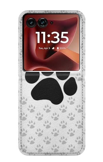 Housse cuir Motorola Razr 70 Ultra et 60 50 à motif patte de chat