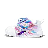 Dragon-Patterned Artistic Athletic Casual Shoes White chunky-soled sneakers featuring dreamy watercolor designs Blue-purple dragon-patterned prints Stylish athletic walking shoes for men and women (White, Adult, Women, 7, Numeric, US Footwear Size System, Medium)