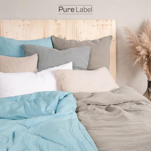 Pure Label Musselin Bettwäsche 4tlg 2x135x200+2x80x80 - Blau – Ansicht 2