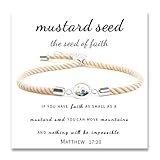 72ore Mustard Seed Bracelet Faith Jewelry Inspirational Gifts for Women Mustard Seed Jewelry Mountain and Sea Touch Bracelets Motivational Gift