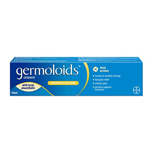 Germoloids Haemorrhoid Treatment & Piles Treatment Ointment, Triple Action with Anaesthetic to Numb the Pain & Itch, 55 g, Pack of 1