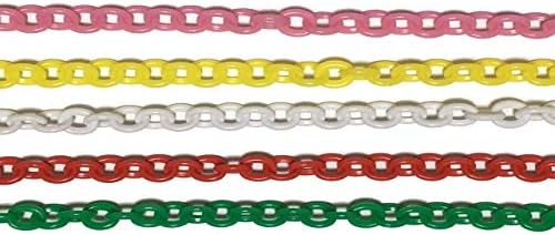 Amazon Nico Style 知育玩具 国産 プラスチックチェーン ５色セット おままごと 食べ物 キッチン 保育園 児童館 デコパーツ アクセサリーパーツ プラチェーン おもちゃ ５色 1セット セット おもちゃ