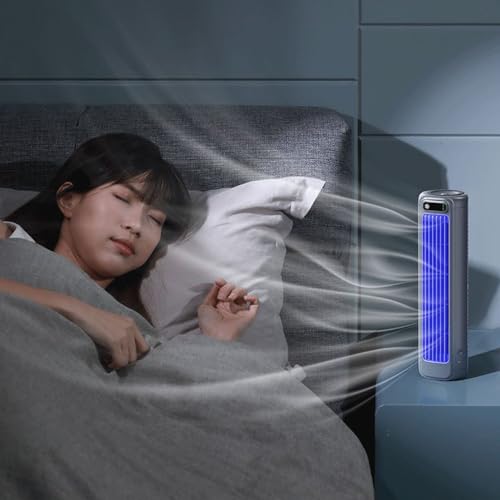 Mini- Klimagerät, tragbar, tragbar, wiederaufladbar, 3 Geschwindigkeitsstufen, wiederaufladbar per USB, für Schlafzimmer, Büro, Haus (weiß)-6