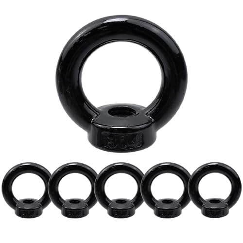 Yohuork M8 Ring Nut, 6 Pcs Eye Nuts, 304 Stainless Steel Eyenuts, Lifting Eye Nuts, Ring Female Threaded for Industry, Shipbuilding, Craftsmen, Construction Sites, Trailers