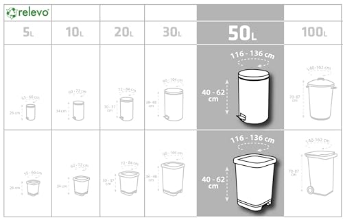 Relevo 50L Bin Bags – Made from 100% Recycled Material. Dimensions: 70 cm x 75 cm. Includes 10 Bin Liners 50L - Image 3