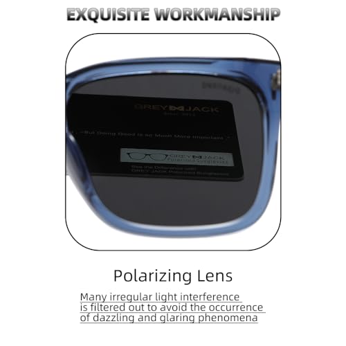 Image of grey jack Full Rim Rectangle Sun Glasses Stylish Sunglasses for Men Women Polarized UV Protection 3317