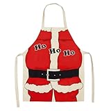 Weihnachtsküchenschürze Küchenschürze Kochschürze Latzschürze Frohe Weihnachten Bedruckte Armellose Baumwollleinenschürze für Männer Frauen Küche Weihnachtensparty Weihnachts Geschenk (C, One Size)