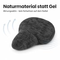 Sonia Originelli Fahrradsattelbezug Lammfell Schwarz - Sattelüberzug – Ansicht 4