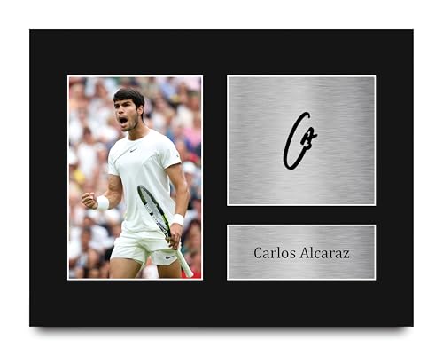 HWC Trading Carlos Alcaraz Gifts Printed Signed Autograph Picture for Tennis Memorabilia Fans - US Letter Size