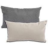 Formalind - 2er Set Sofakissen 50x30cm - 2 Sofakissen mit Füllung und Bezug. Bequeme Couchkissen mit abnehmbaren und waschbaren Bezügen. Weiche Couchkissen im 2er Set. Grau zweifarbig