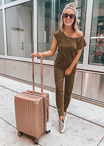 Image of PRETTYGARDEN Jumpsuits for Women 2026 Summer Dressy Off Shoulder Romper Spring Vacation Travel Lounge Outfits Clothes