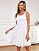 Zattcas Womens Square Neck Sleeveless Fit and Flare Mesh Mini Dress Elegant Classy Summer Formal Wedding Guest Easter Graduation Club Night Out Cocktail Party Short Dress White XS