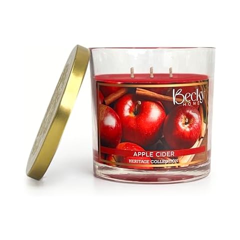 Becky Home 3 Wick Candle, 14.5oz Apple Cider Candle, 3 Wick Candles Clearance, Big Candles, Huge Candle, Three Wick Candle, Bath Candles, Candle 3 Wick, 3 Wick Candle Jars Cover