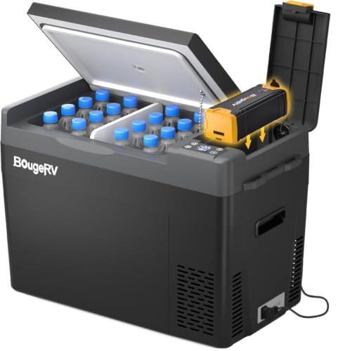 BougeRV CRPRO 29L Kompressor Kühlbox mit 266Wh Akku (2026 Upgrade) bis zu 18 Std. Laufzeit dank neuer Akkuzellen 15 Min. Schnellkühlung 12V/230V Auto Kühlschrank für Camping Wohnmobil & Outdoor