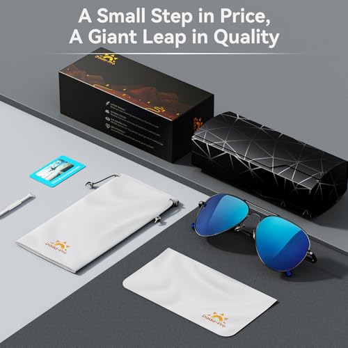 DADA-PRO Aviator Sunglasses for Men Women Polarized Retro Vintage Shades, Mirrored for Driving, UV Protection3