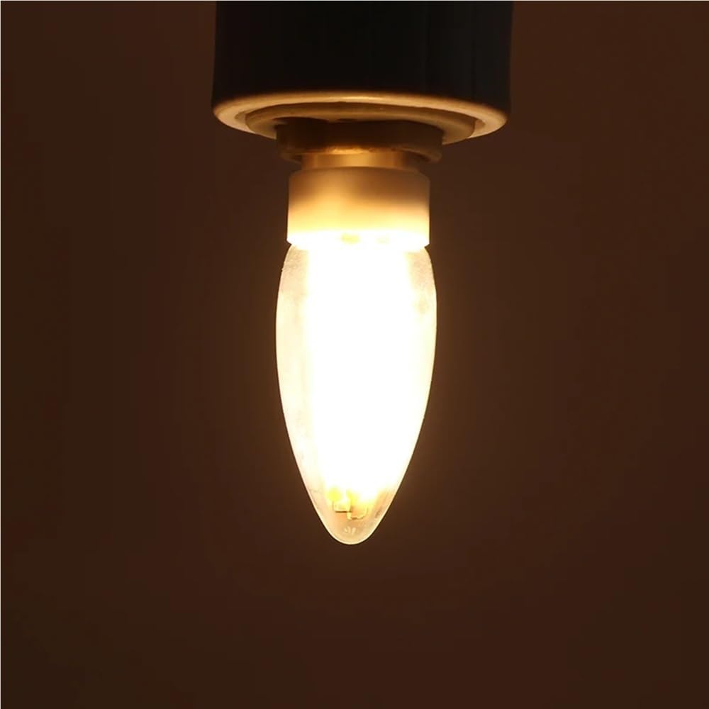 HHF Iluminación del hogar, Paquete de 10/25/50, Bombilla de Vela de filamento Led AC220V C35 E14 6W Bombilla de luz Regulable lámpara de candelabro Retro Edison(50PCS Warm White)