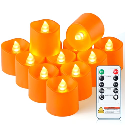 Homemory 12Pack 400+Hour Remote Control Flameless Candles, 2/4/6/8H Timer Led