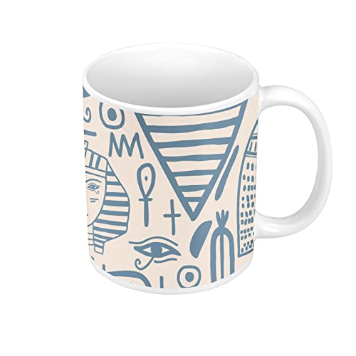 Fabulous Mug Céramique Motif Hieroglyphes Egyptiens Ancien Symboles Antiquité Egypte Pharaons