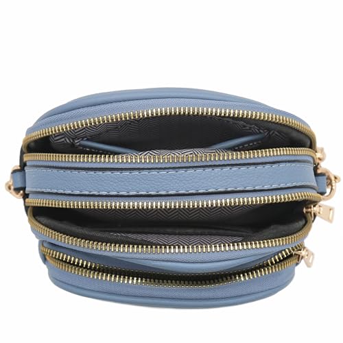 Image of FashionPuzzle Multi Pocket PU Leather Casual Medium Crossbody Bag with Adjustable Strap