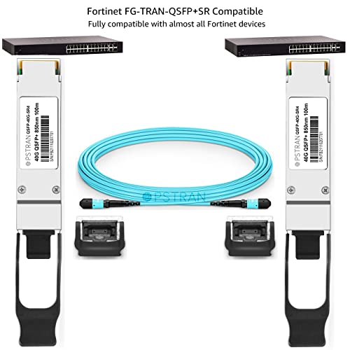 Image of 40GBASE-SR4 QSFP+ Optical Transceiver Module Compatible with Fortinet FG-TRAN-QSFP+SR 850nm 100m DDM MPO-12 /UPC MMF