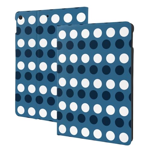 Étui iPad 10.2 compatible générations 9/8/7 style bohème à pois J avec support folio