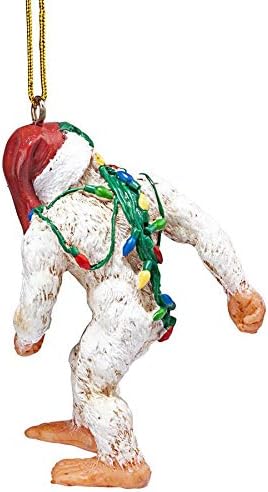 Design Toscano Abominable Snowman Yeti Christmas Tree Ornament, 3 Inch, Resin, White, Set of 3
