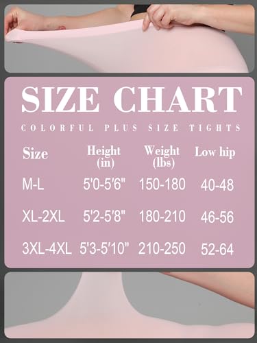 Image of HONENNA Queen Plus Size Tights Semi Opaque Control Top High Waist Stockings Nylons Pantyhose for Women 1X 2X 3X 4X 5X 6X