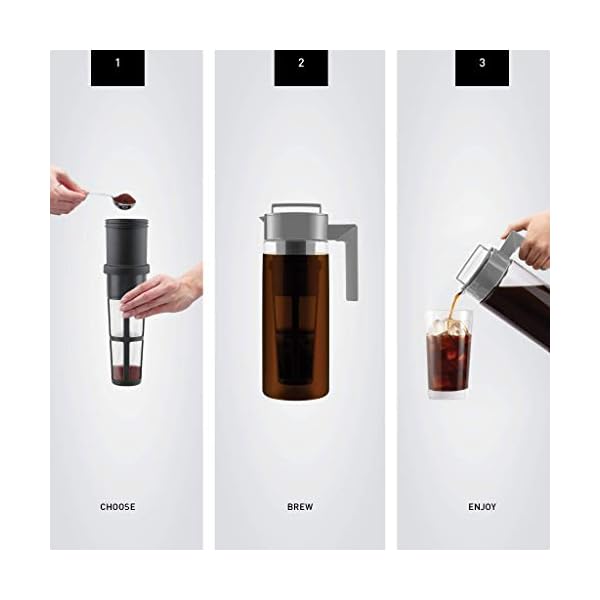 Takeya Patented Deluxe Coffee Cold Brew Maker, Two Quart, Stone The