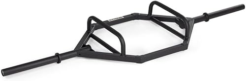 Titan Fitness Barra de trampa hexagonal con cremallera, barra olímpica de levantamiento de pesas de 2 pulgadas, clasificada con 800 libras, agarres