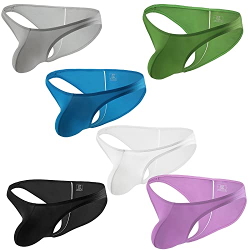 Faringoto Men's Underwear Low Waist Ice Silk Men Briefs Translucent Bikini Black #TOP5