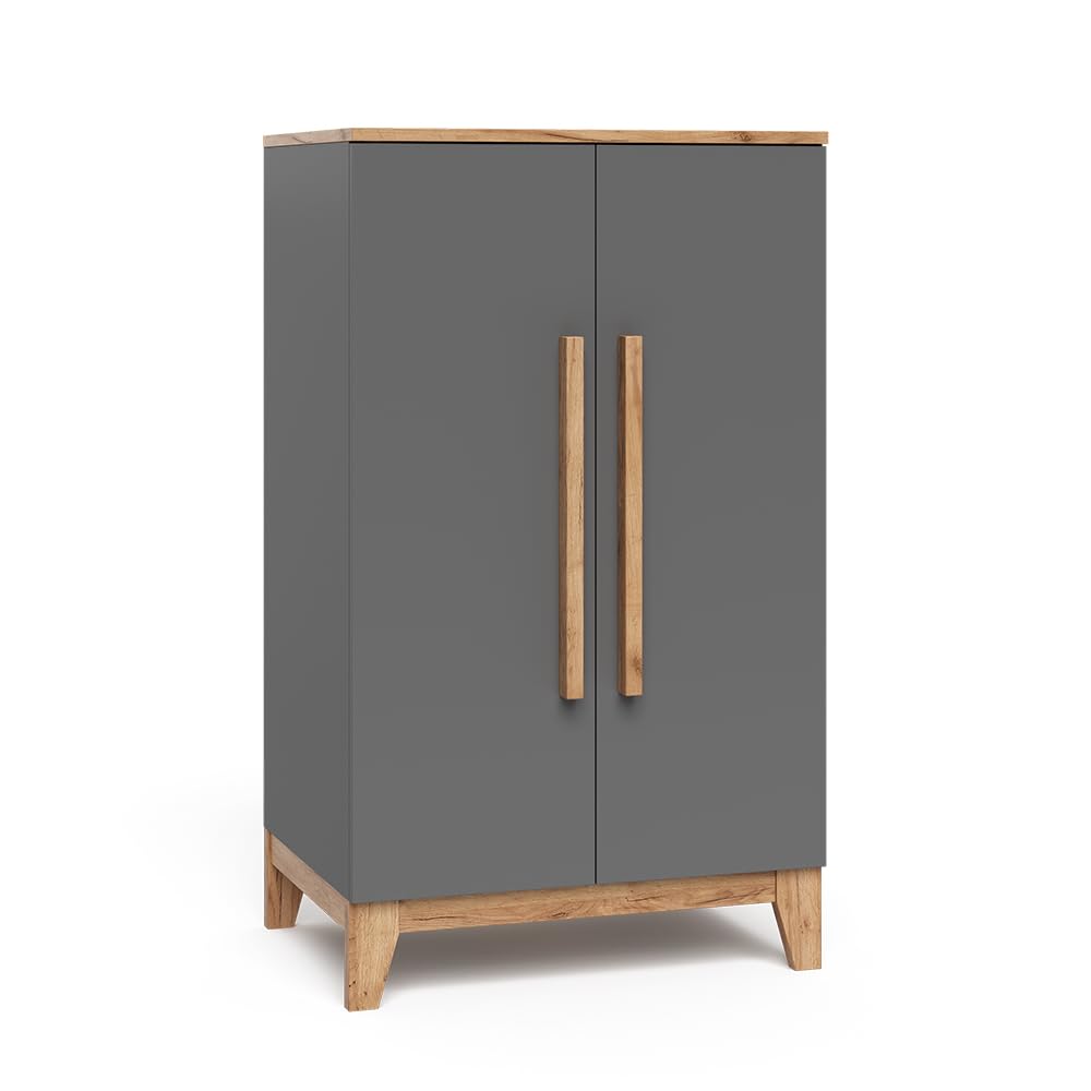 VitaliSpa Armario Infantil Malia, Gris/Artisan, 70 x 120 cm, para Guardar Ropa Infantil y combinable