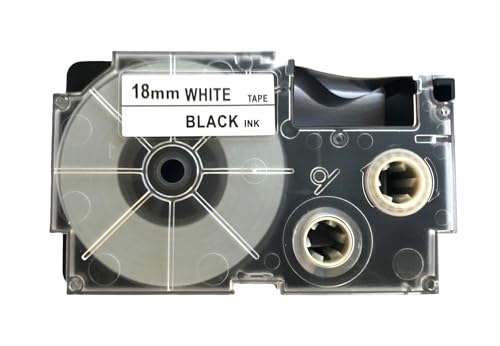 Image of LIVYU LIFE 18mm Label Printer Tape Compatible Label Tape Replacement for Casio KL-120, KL-60, KL-820, KL-7400, KL-G2, KL-HD1 Ez Label Maker, (Black Ink on White Tape -18 mm x 8m-1 Pcs), 1 Label