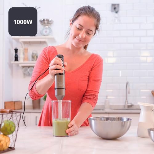 Foto von Black+Decker - Stabmixer 1000W, 20 Stufen, Turbo, 4-Klingen, Edelstahl