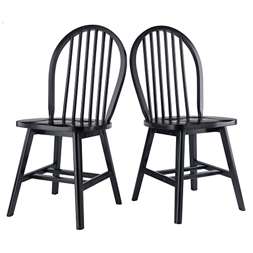 Winsome Windsor 2-Piece Chair Set, Classic Ladder Backed Kitchen & Dining Room Chairs, Simple & Elegant Home Seating Solution, Great for Office, Hallway, Bedroom