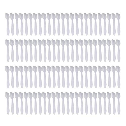 Reusable Mini Make-up Spatulas, 100 pieces,White.