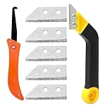 Grout Scraping Rake Tool, Clean Remover Tile Saw Knife with 5 Pieces Extra Replacement Accessories, Tile Grout Hand Saw Angled Grout for Tile Cleaning (Yellow, One Size)