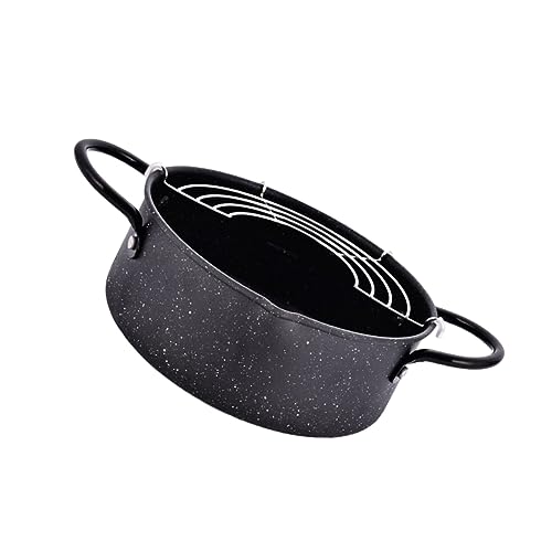 VALICLUD Freidora de Hierro con Sartén Tempura para Cocina de Inducción y Gas Compatible con Estufas de Limpiar y Almacenar