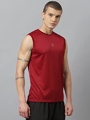 Image of ATICX Men's Polyester Sports Sleeveless T Shirt - Gym Vest, Workout Sando, Training Tank Top, Cut Sleeves Quick Dry Tee for Running, Swimming, Badminton, Fitness & Sports